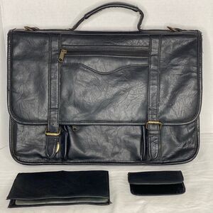 Vintage Leather Briefcase with bus. Card holders